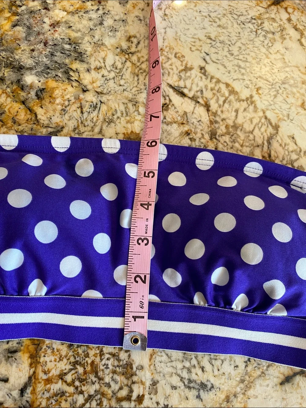 KATE SPADE New York Polka Dot Bandeau Bikini Top